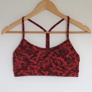 Red Leaf Pattern Lululemon Flow Y Sports Bra